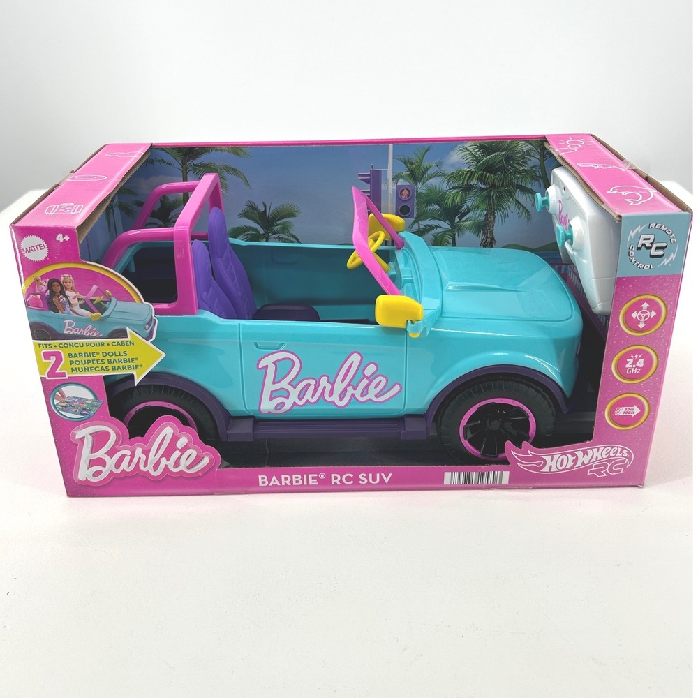 Mattel Barbie Hot Wheels RC SUV Teal Remote Control Vehicle HTP53 Fits 2 Dolls